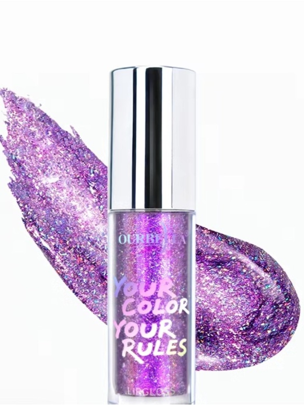 Midnight, NIB Ourbella Holographic Shimmer Hydrating Glitter Lip Gloss